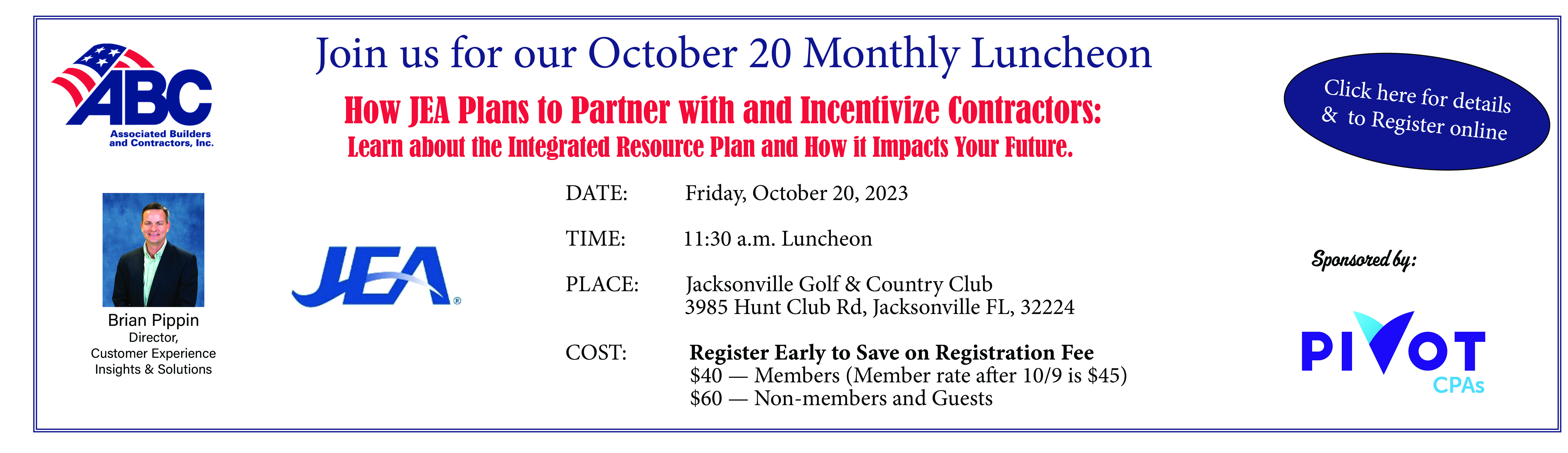October Monthly Luncheon Banner